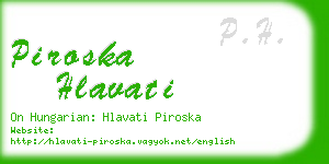 piroska hlavati business card
